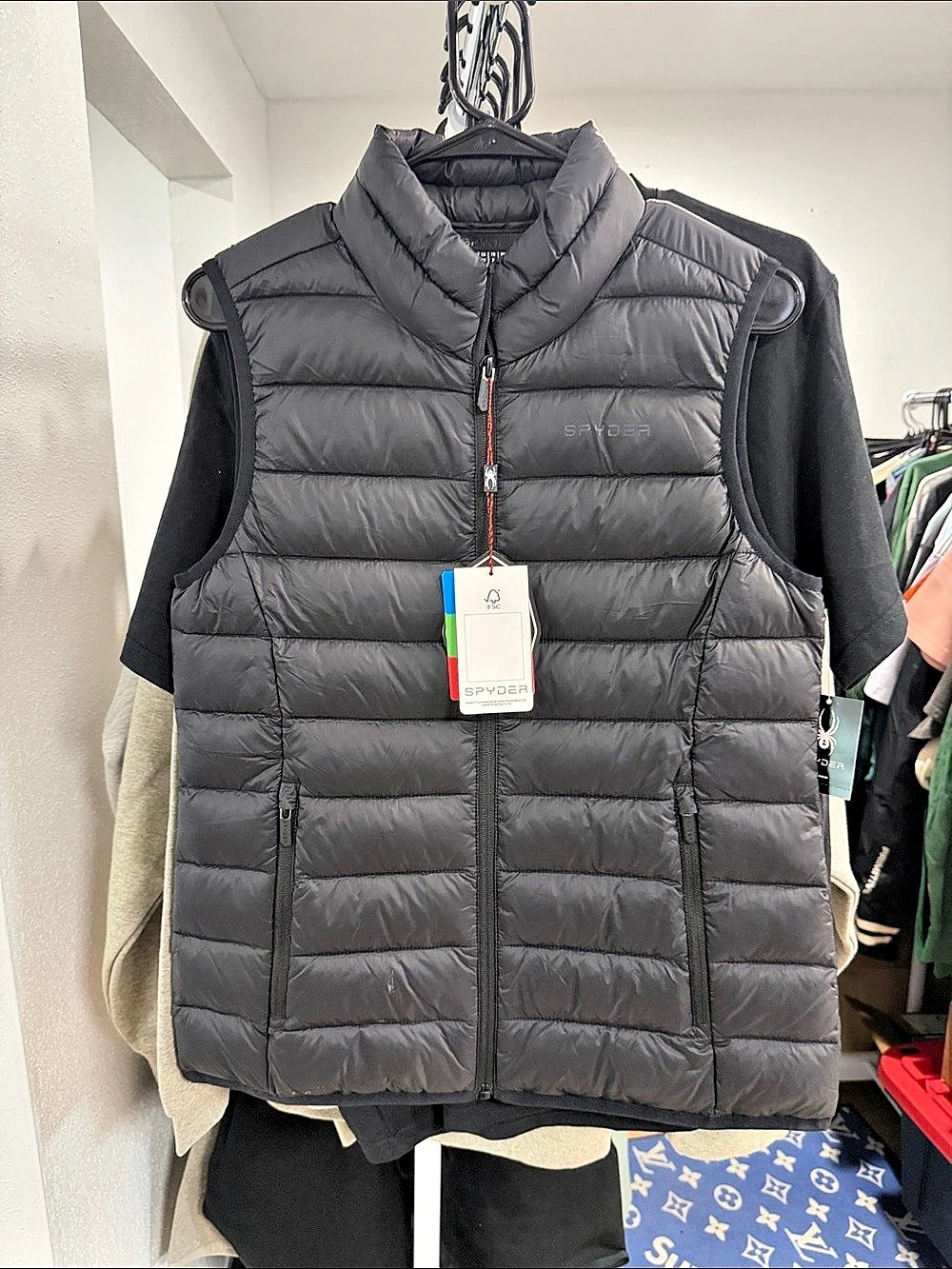 Spyder Packable Jacket Packable Black Puffer Vest Size Small NWT